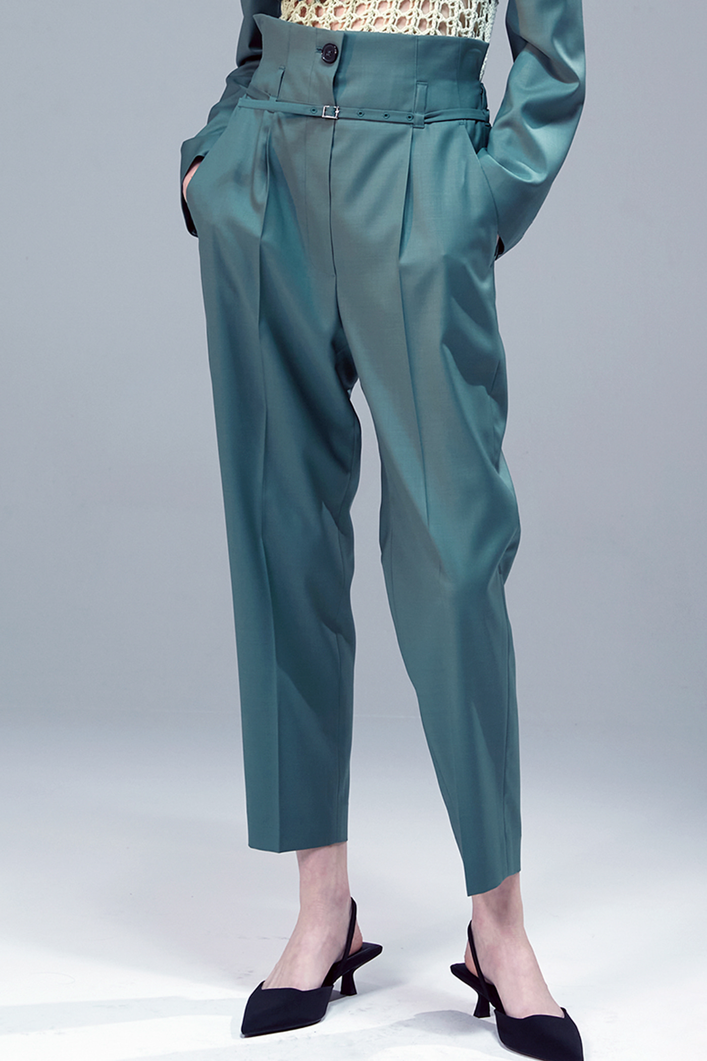Cross Belted High-Rise Trousers_GN